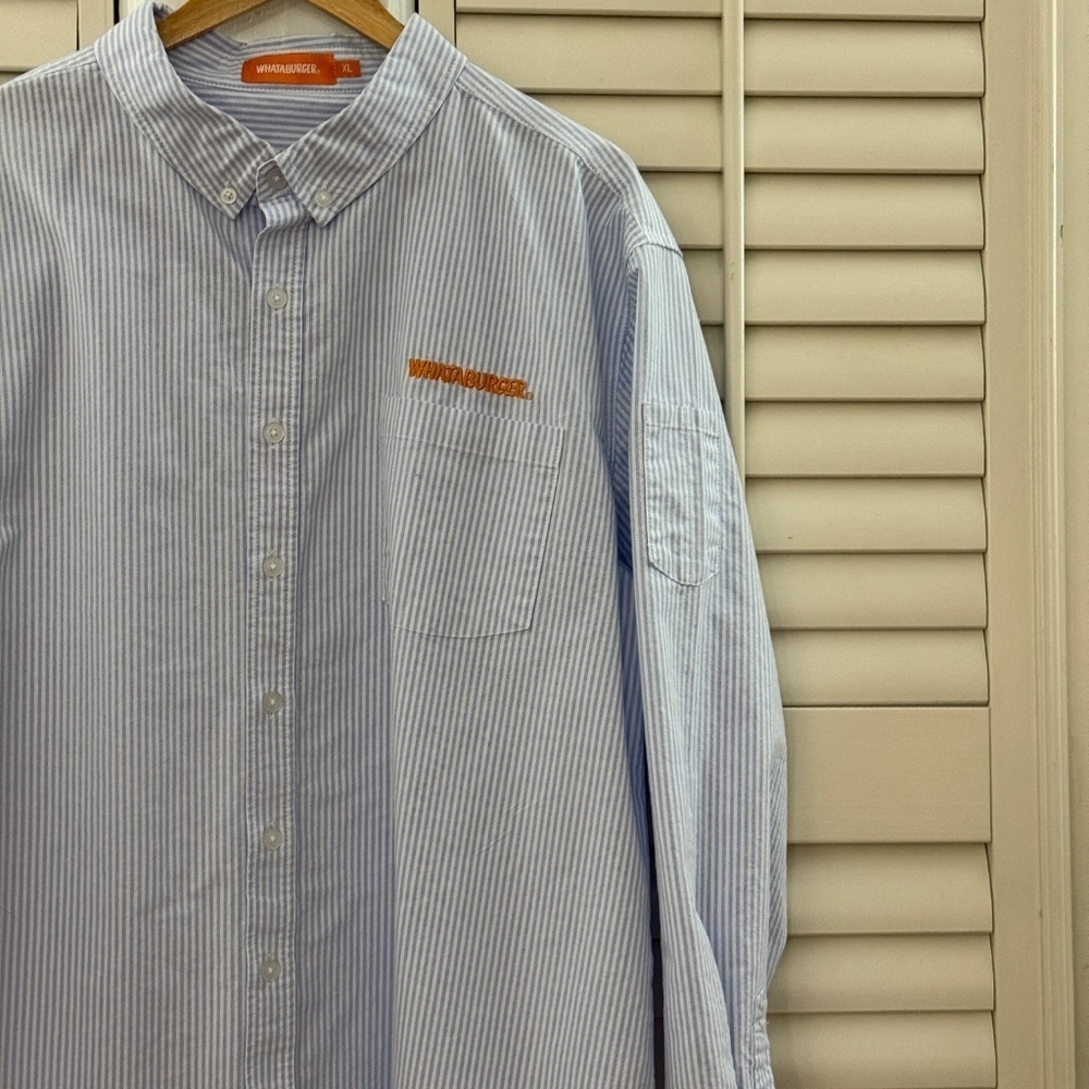 Whataburger Striped Button Down Manager Uniform S… - image 2